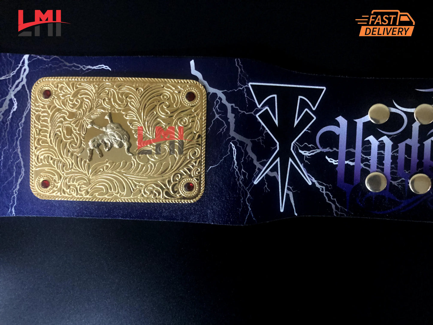 Custom Undertaker Big Gold World Heavyweight Championship Belt 2mm Brass - LMI Championship Belts