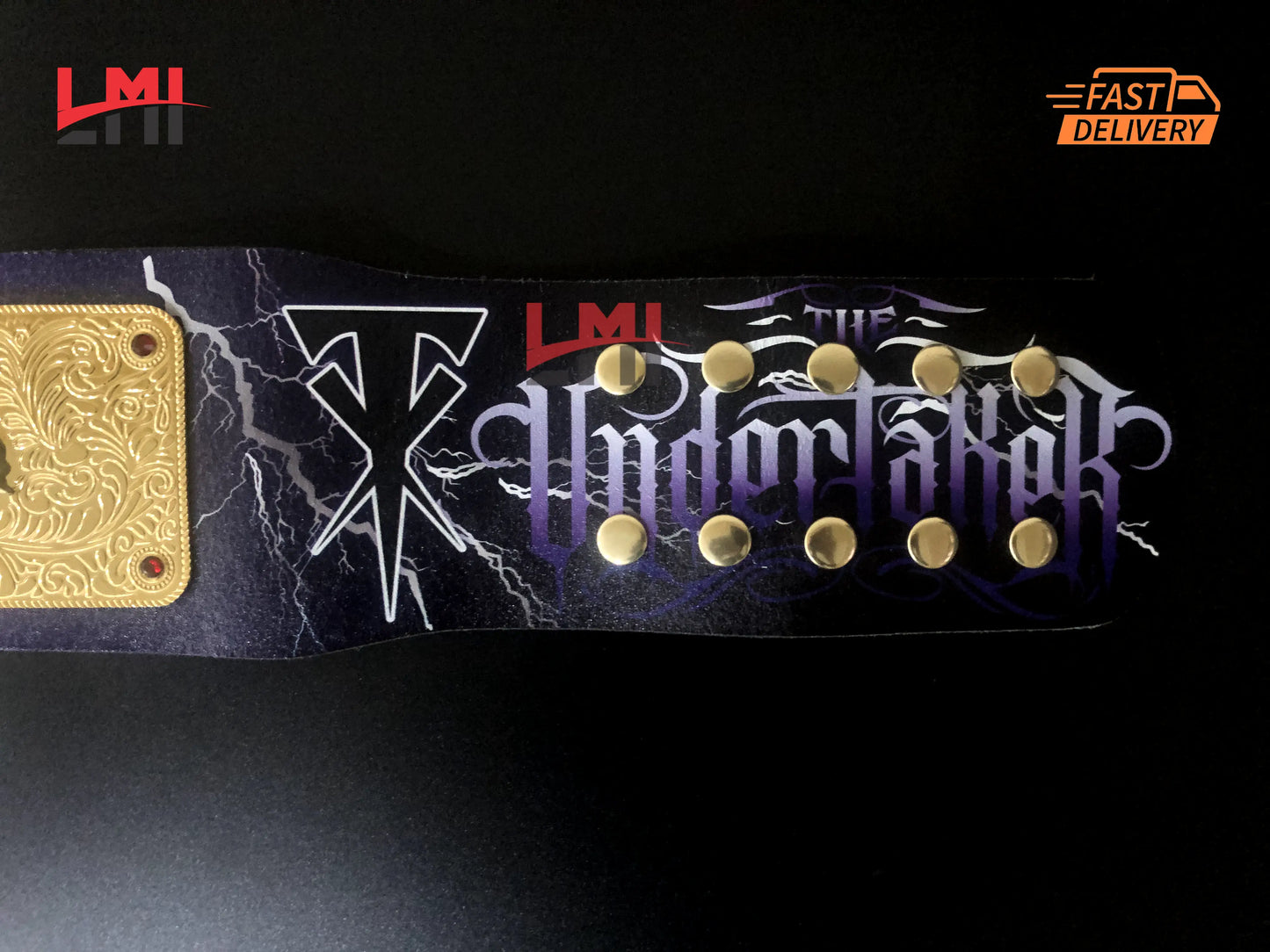 Custom Undertaker Big Gold World Heavyweight Championship Belt 2mm Brass - LMI Championship Belts