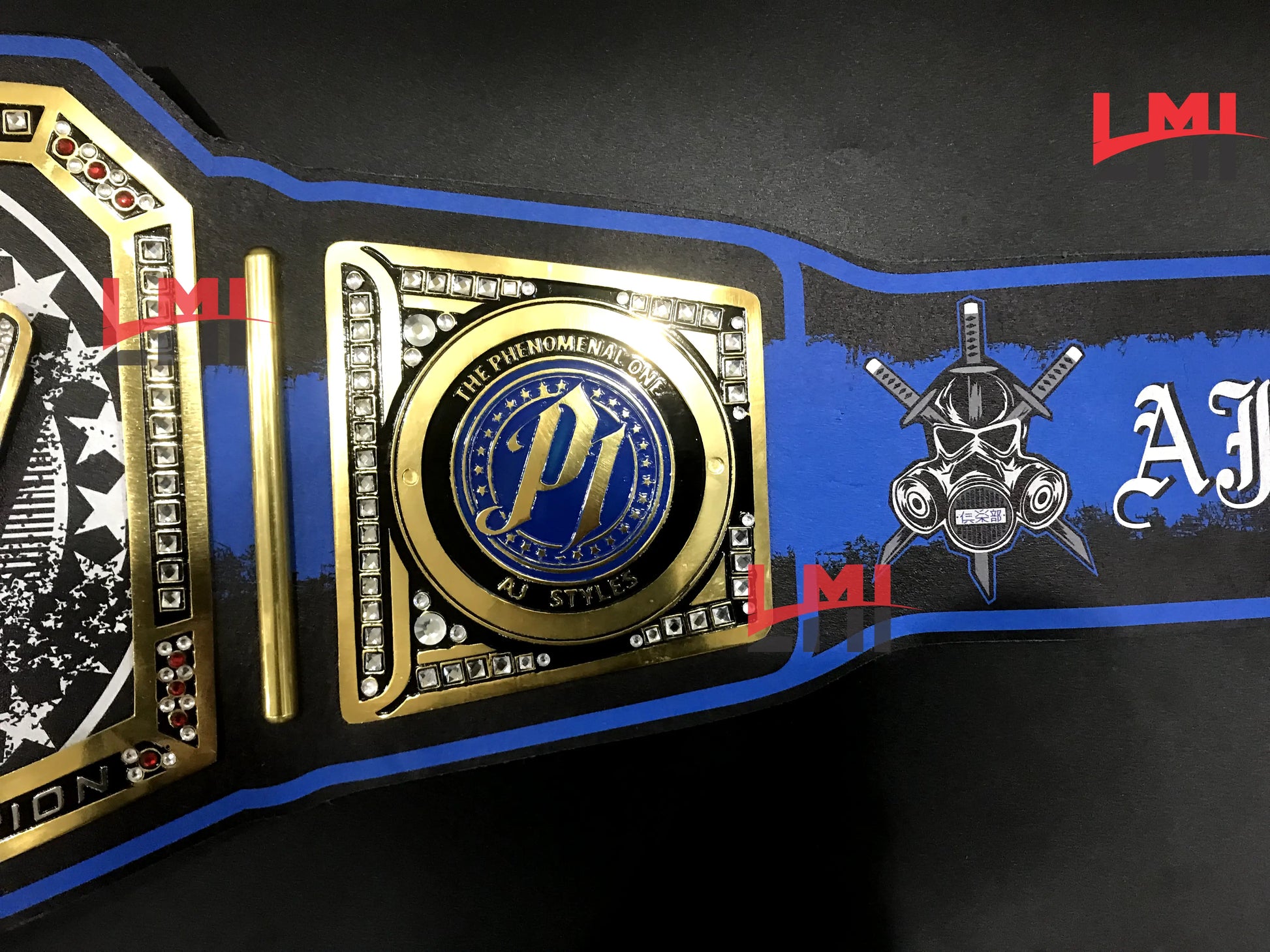 Custom AJ Styles Universal Championship Belt 2mm Brass