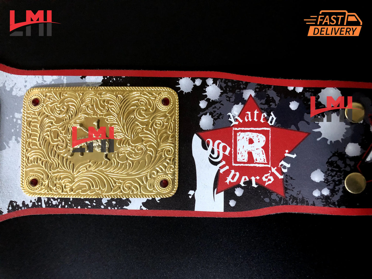 Custom Edge Rated R Big Gold World Heavyweight Championship Belt Wrestling Replica Belt - LMI Championship Belts