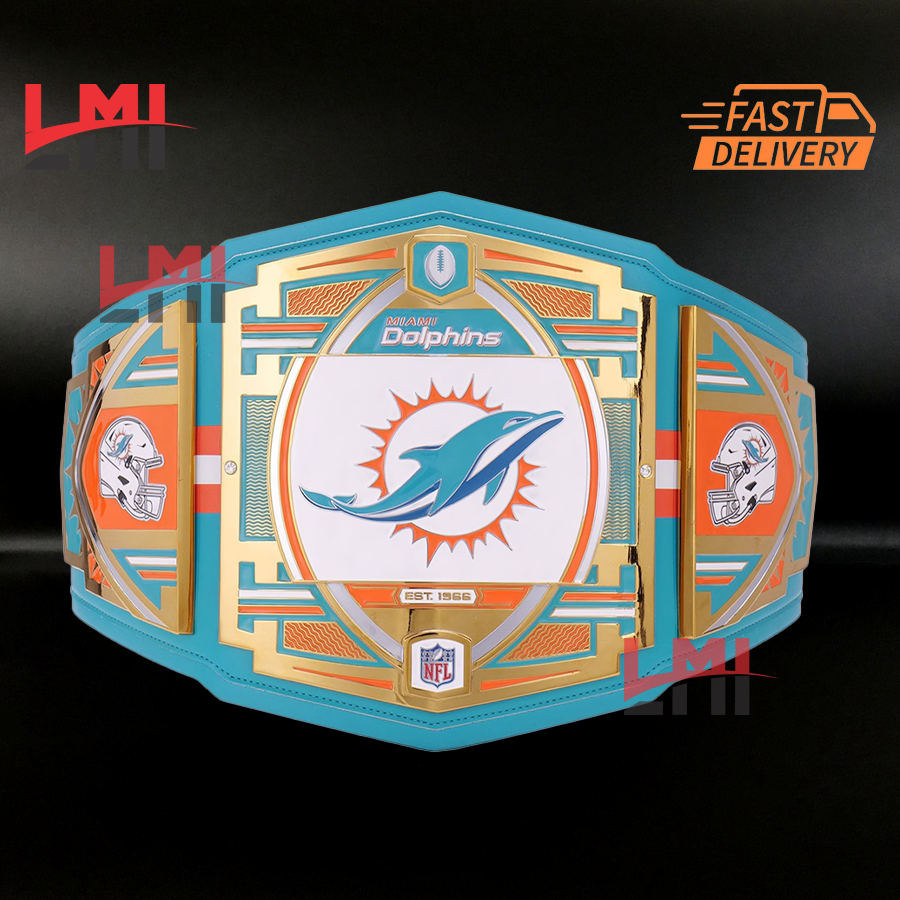 Miami Dolphins WWE Legacy NFL Title Belts Championship Belt 2mm Brass