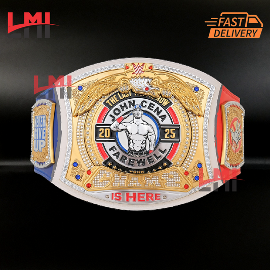 John Cena Farewell Tour 2025 Paris Spinner Championship Replica Title Belt Brass