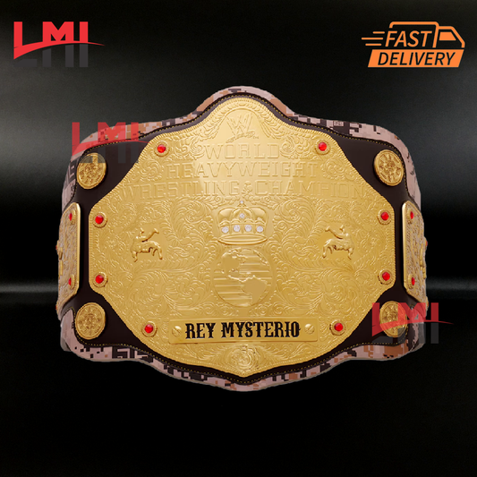 Rey Mysterio 619 San Diego Big Gold Signature Series Championship Belt Wrestling Title Belt
