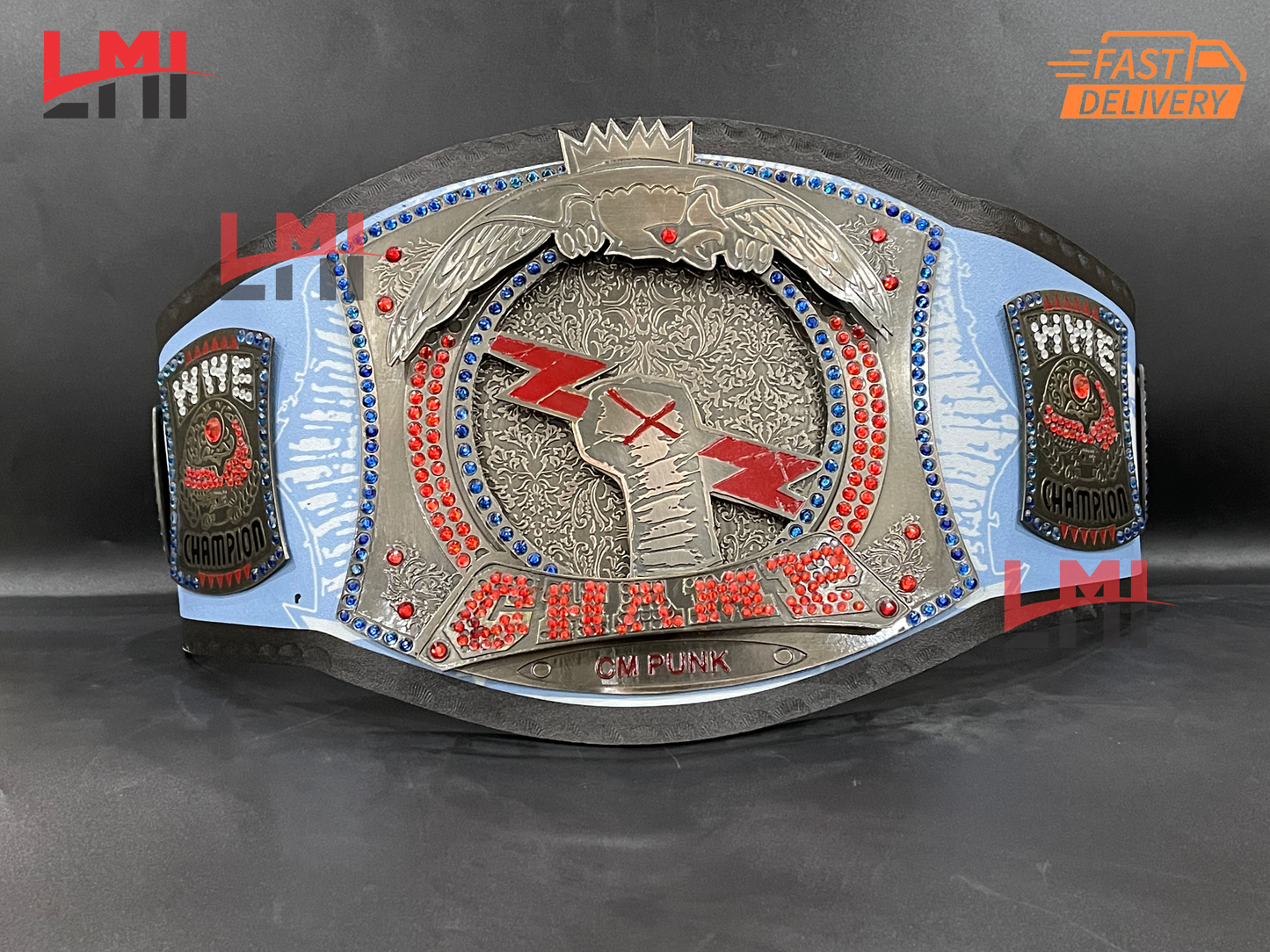 CM Punk 434-Day Record Spinner Signature Series Championship Belt Replica Wrestling 4mm Brass LMI Championship Belts
