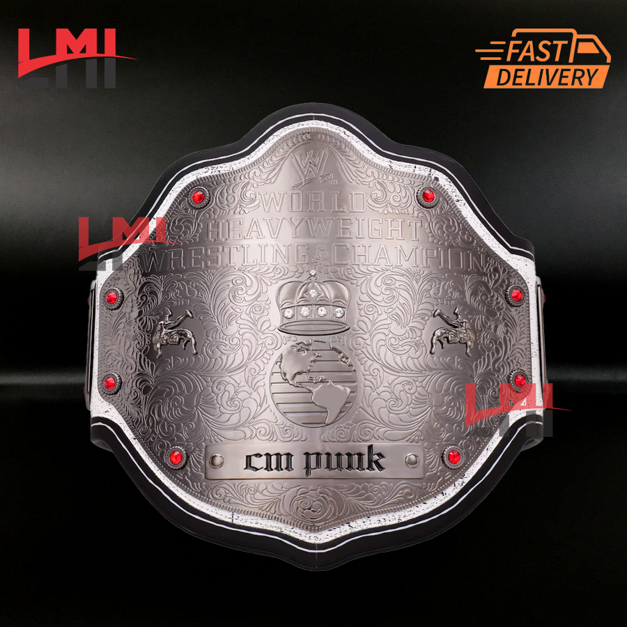 CM Punk Signature Series Big Gold WWE Championship Belt Wrestling Title LMI Championship Belts