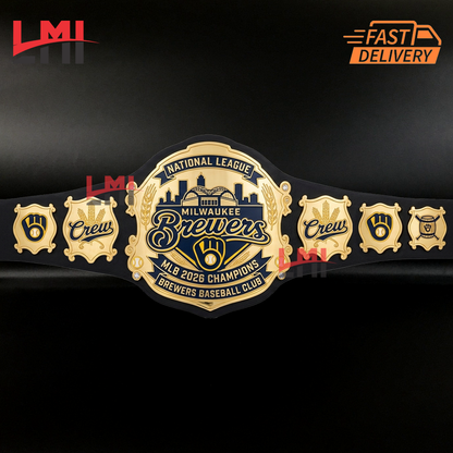 Custom Milwaukee Brewers 2026 MLB Championship Belt Adult Size LMI Championship Belts