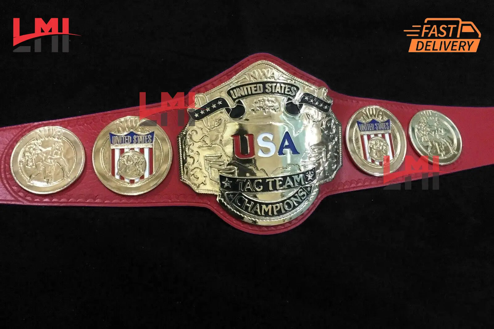 NWA United States Tag Team Wrestling Championship Title Belt 2mm - LMI Championship Belts