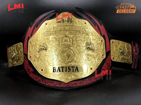 Custom Batista Big Gold World Heavyweight Championship Belt 2mm Brass 
