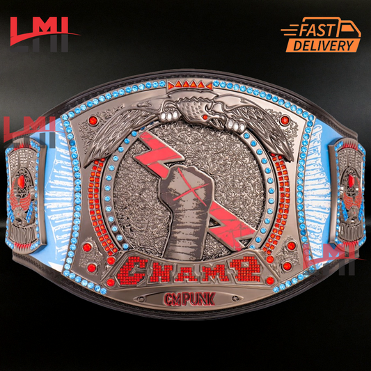 CM Punk 434-Day Record Spinner Signature Series Championship Belt Replica Wrestling 4mm Brass 