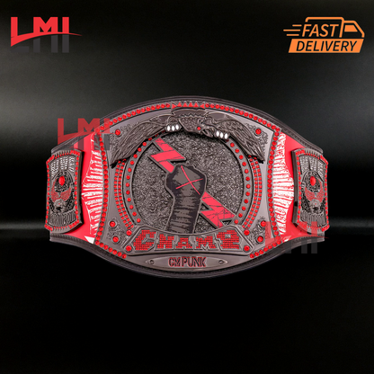 New Custom CM Punk Chicago Blackhawks Championship Belt Title Wrestling Belt