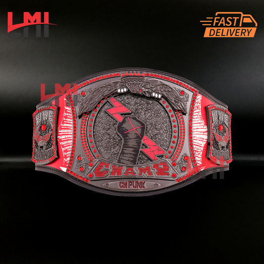 New Custom CM Punk Chicago Blackhawks Championship Belt Title Wrestling Belt