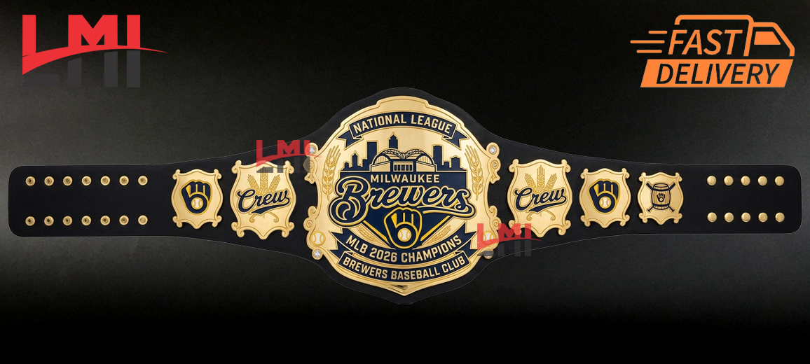 Custom Milwaukee Brewers 2026 MLB Championship Belt Adult Size LMI Championship Belts