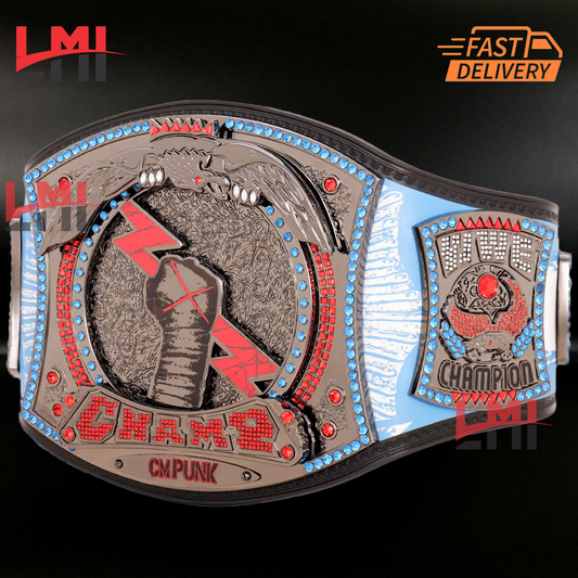 CM Punk 434-Day Record Spinner Signature Series Championship Belt Replica Wrestling 4mm Brass 