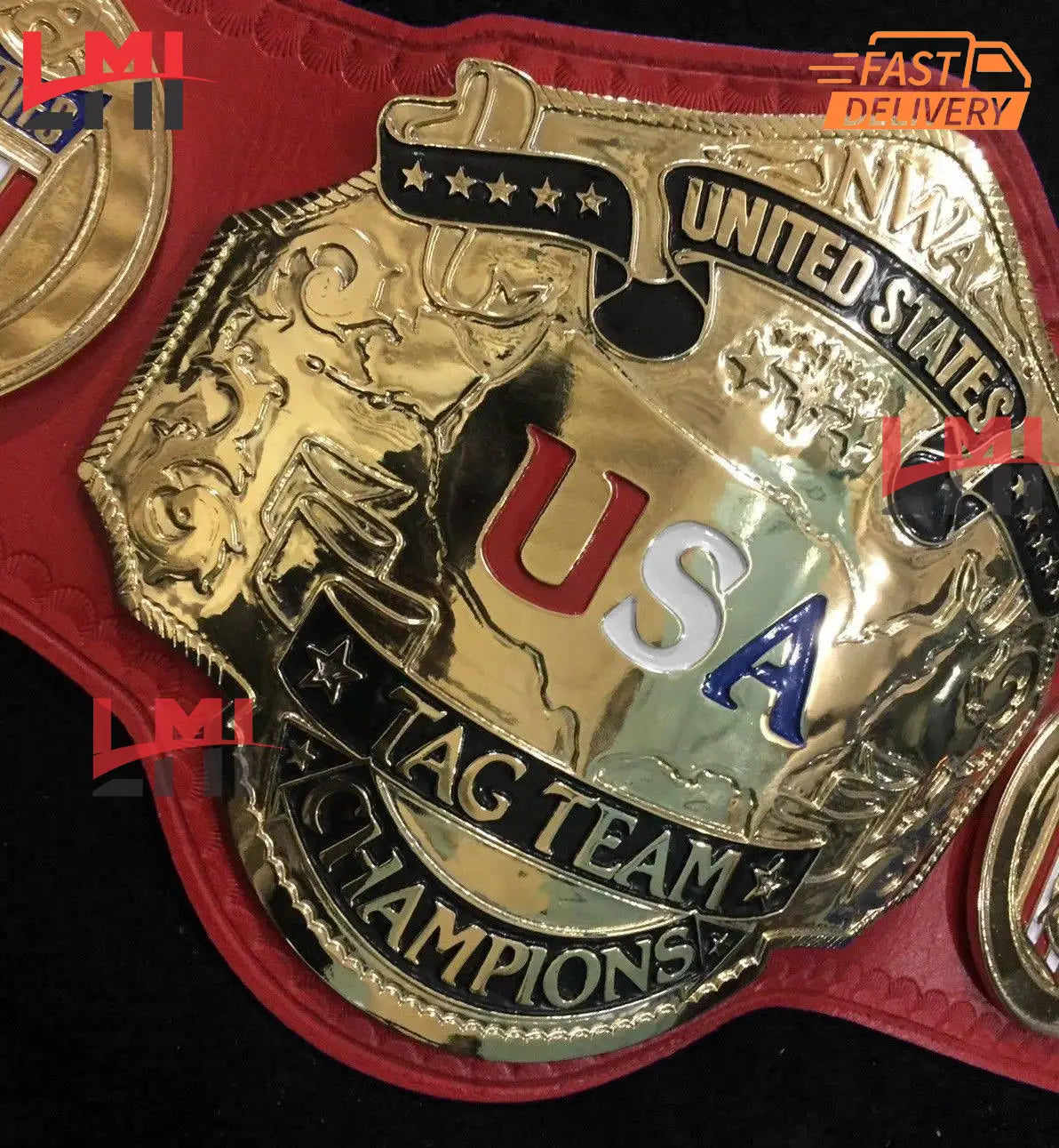 NWA United States Tag Team Wrestling Championship Title Belt 2mm - LMI Championship Belts