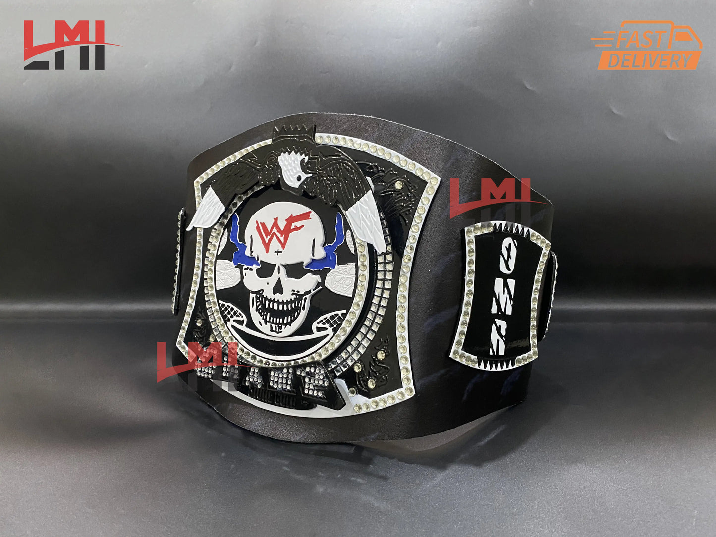 Custom Smoking Skull Spinner Replica Championship Belt Wrestling 2mm Brass