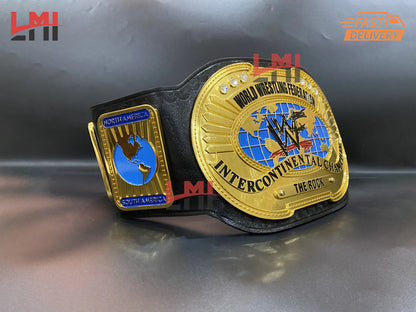 WWF CNC Oval Intercontinental Championship Belt Wrestling Title Belt 6MM - LMI Championship Belts