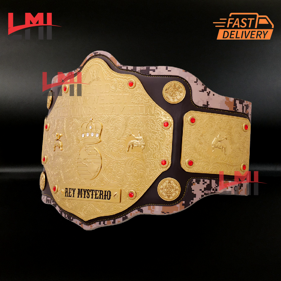 Rey Mysterio 619 San Diego Big Gold Signature Series Championship Belt Wrestling Title Belt