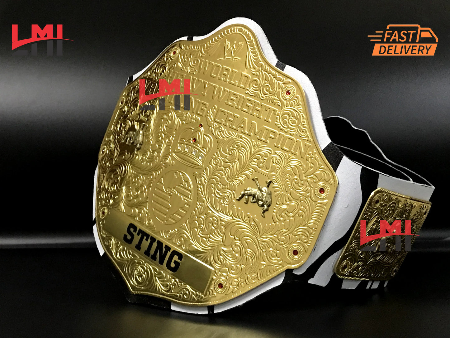 Custom Tribute to Sting Big Gold World Heavyweight Championship Belt 2mm Brass