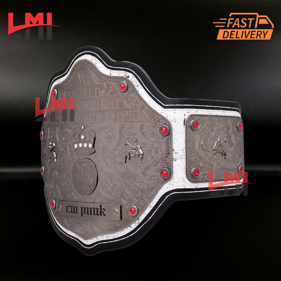 CM Punk Signature Series Big Gold WWE Championship Belt Wrestling Title LMI Championship Belts