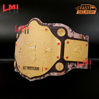Rey Mysterio 619 San Diego Big Gold Signature Series Championship Belt Wrestling Title Belt
