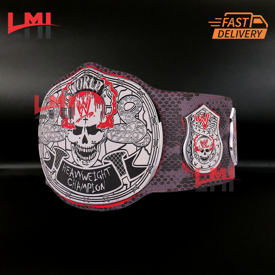 Stone Cold Steve Austin Smoking Skull Blood From a Stone Signature Championship Belt Wrestling Title Belt