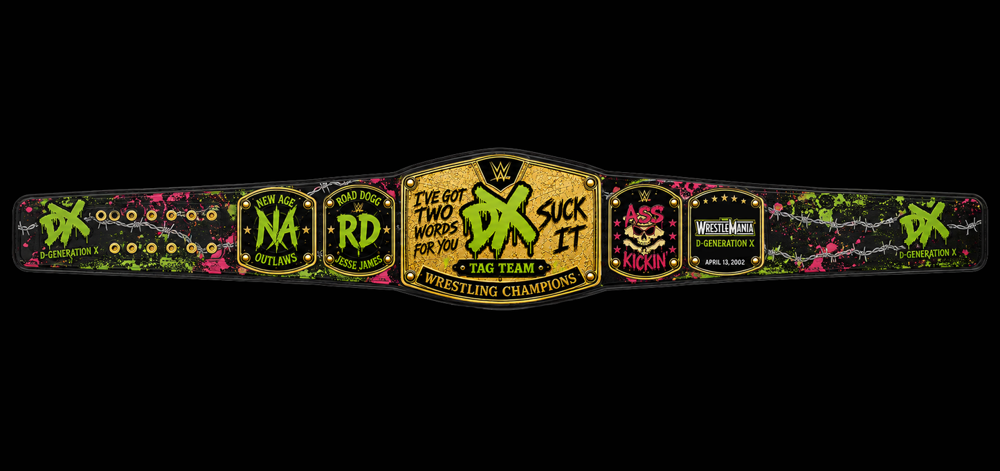Custom pack of 2 The new age outlaws and nwo Championship Belt Wrestling LMI Championship Belts