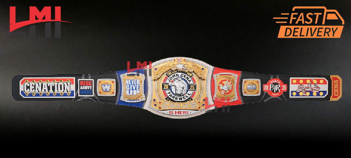 John Cena Farewell Tour 2025 Paris Spinner Championship Replica Title Belt Brass