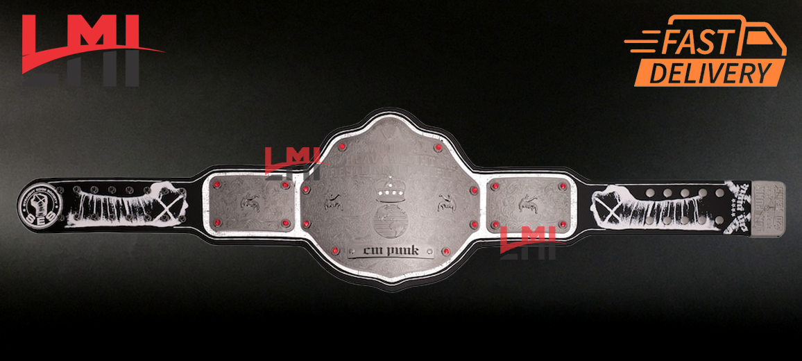 CM Punk Signature Series Big Gold WWE Championship Belt Wrestling Title LMI Championship Belts