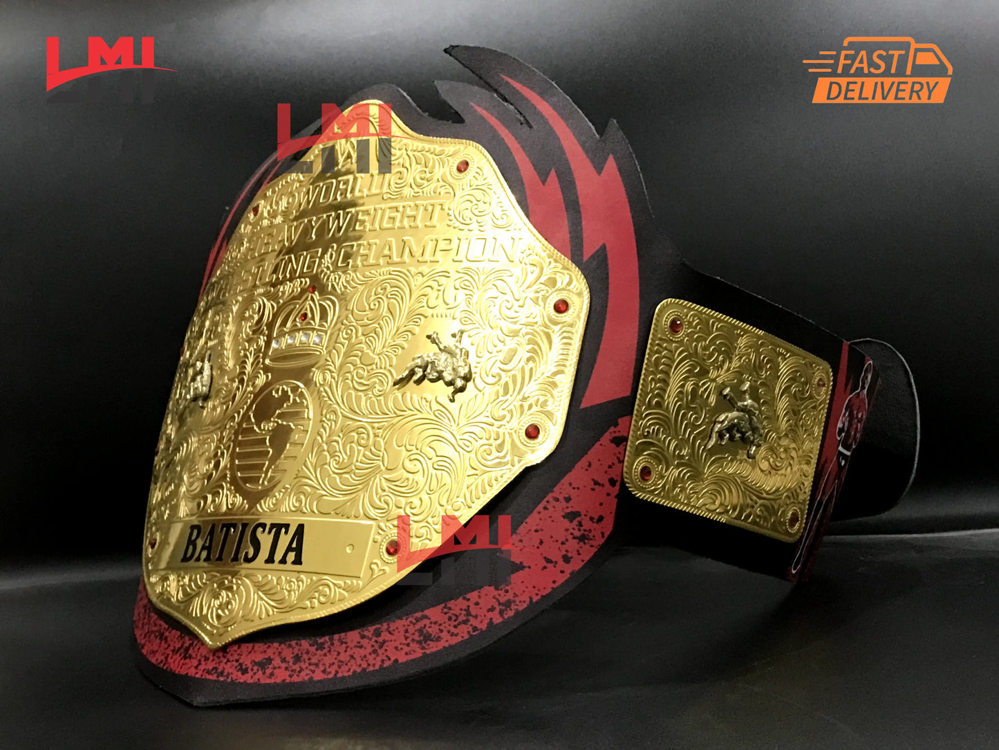 Custom Batista Big Gold World Heavyweight Championship Belt 2mm Brass