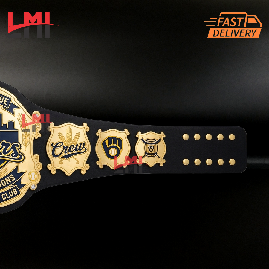 Custom Milwaukee Brewers 2026 MLB Championship Belt Adult Size LMI Championship Belts