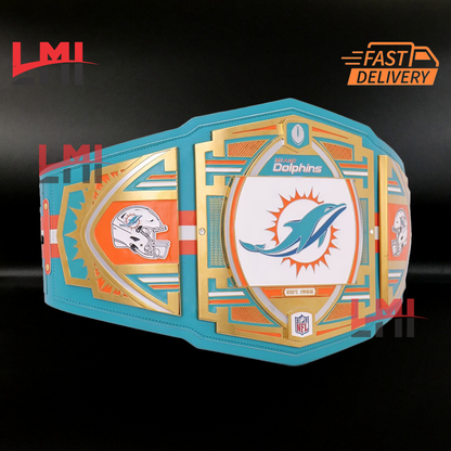 Miami Dolphins WWE Legacy NFL Title Belts Championship Belt 2mm Brass