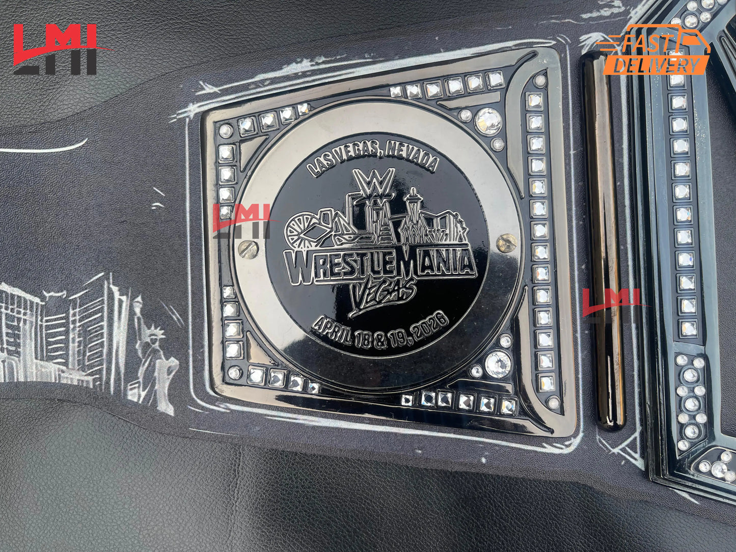 New Wrestlemania 42 Golden Undisputed World Championship Belt Wrestling Title Belt LMI Championship Belts