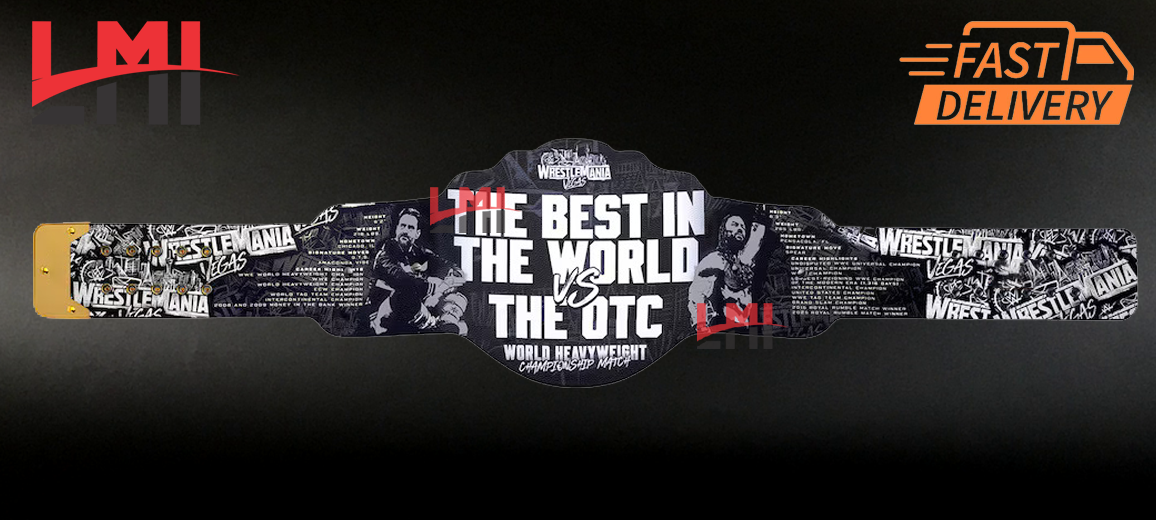 CM Punk Vs Roman Reigns Wrestlemania 42 World Heavyweight Championship Belt Wrestling Title Belt LMI Championship Belts