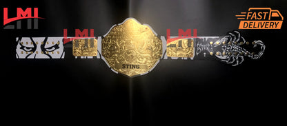 Custom Tribute to Sting Big Gold World Heavyweight Championship Belt 2mm Brass