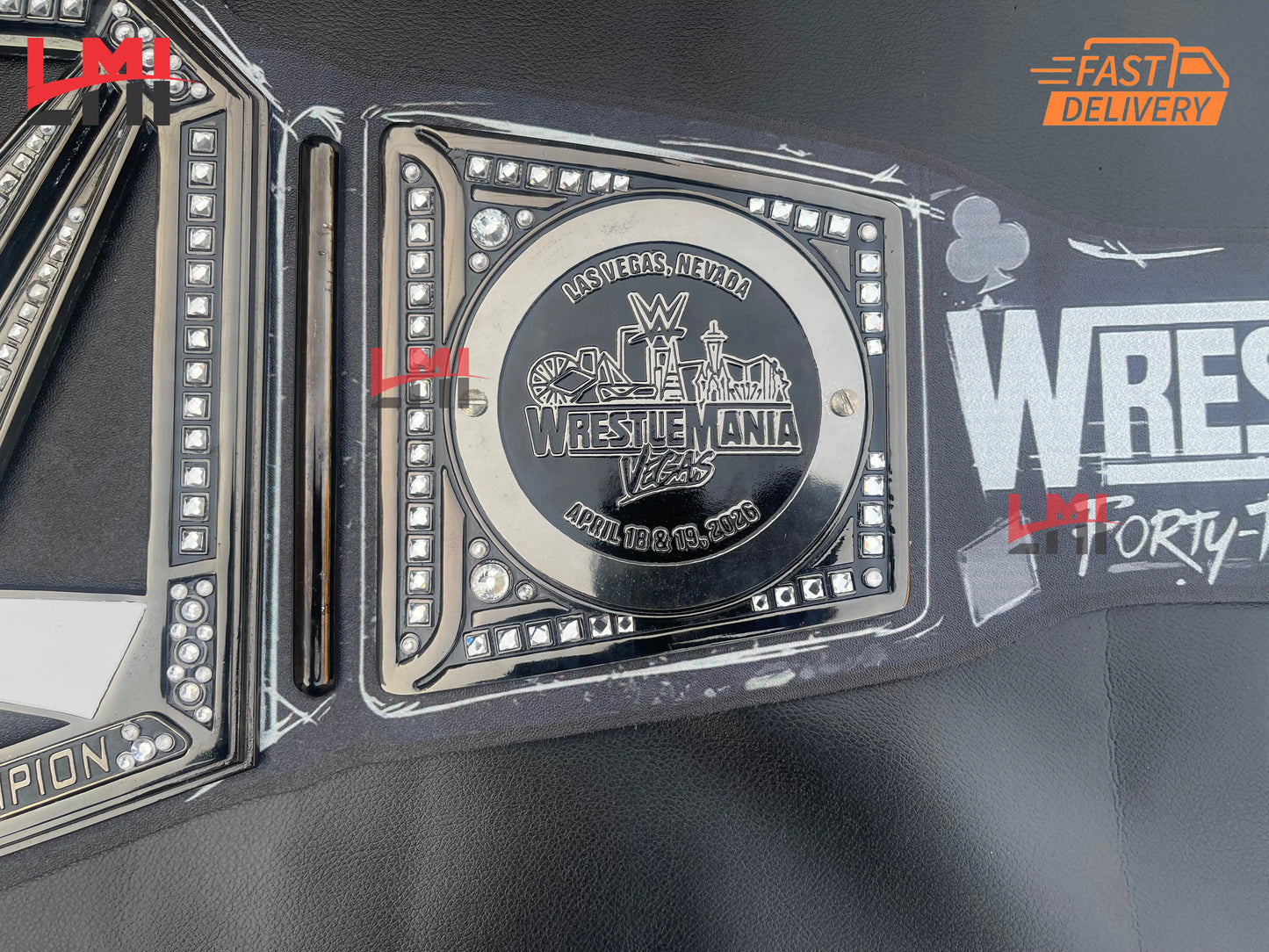 New Wrestlemania 42 Golden Undisputed World Championship Belt Wrestling Title Belt LMI Championship Belts