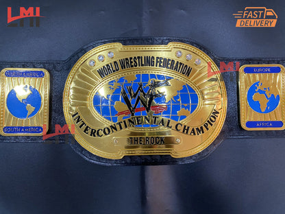 WWF CNC Oval Intercontinental Championship Belt Wrestling Title Belt 6MM - LMI Championship Belts