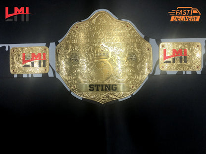 Custom Tribute to Sting Big Gold World Heavyweight Championship Belt 2mm Brass