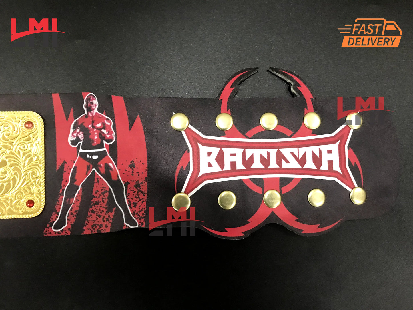 Custom Batista Big Gold World Heavyweight Championship Belt 2mm Brass