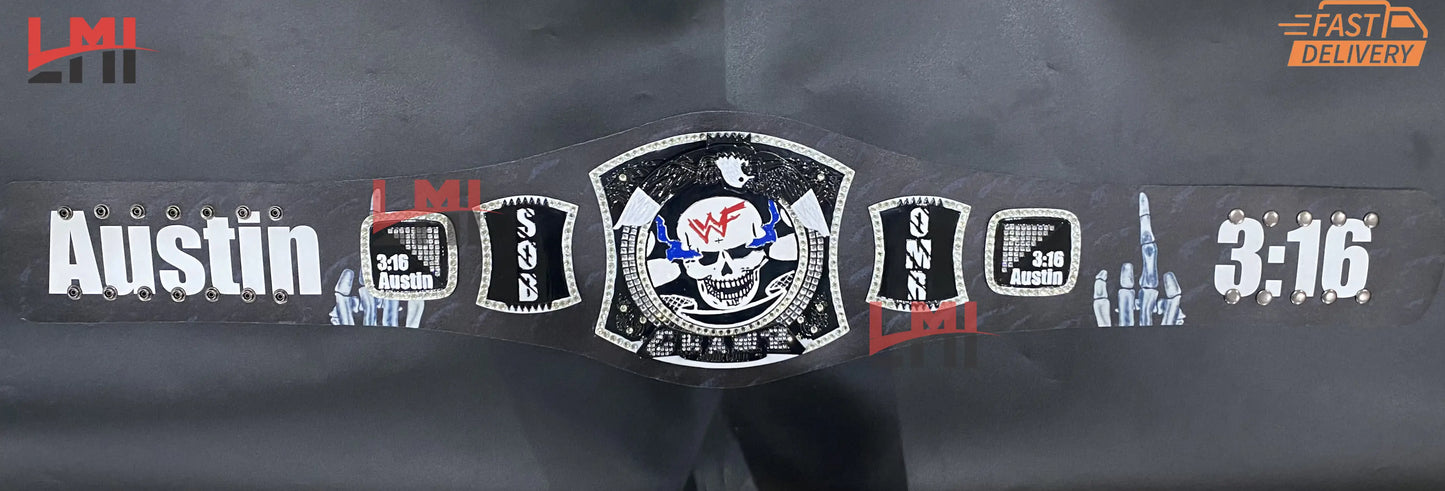 Custom Smoking Skull Spinner Replica Championship Belt Wrestling 2mm Brass