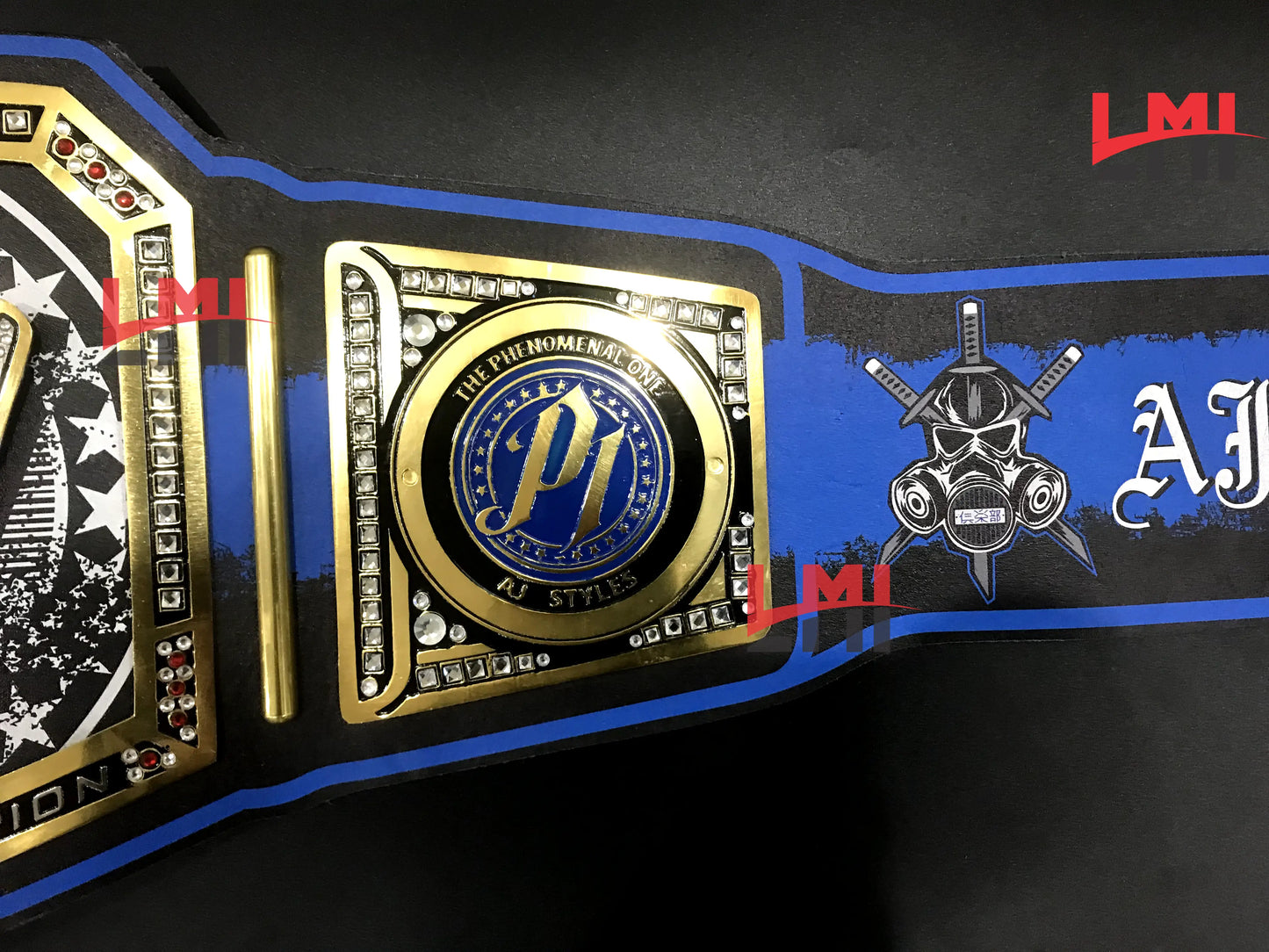 Custom AJ Styles Universal Championship Belt 2mm Brass