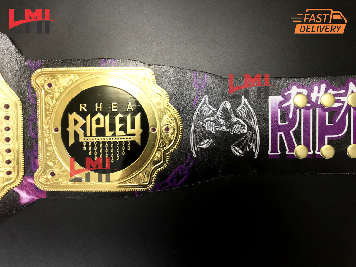 Custom Rhea Ripley Signs Rhea Ripley Custom Women's World Heavyweight Championship Belt 2mm Brass