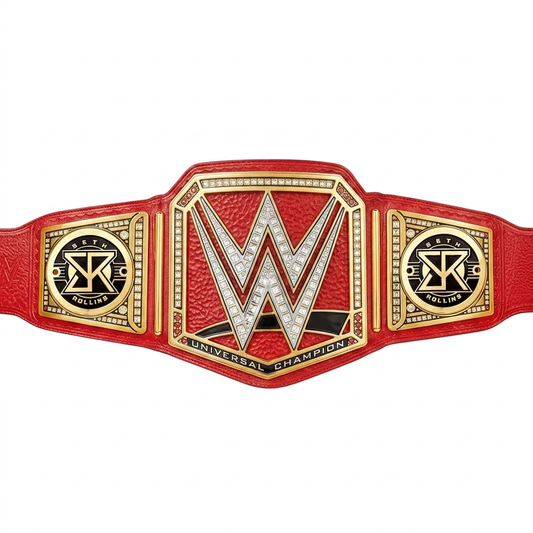 WWE Red Universal Seth Rollins Side Plates World Heavyweight Replica Championship Belt (Copy) LMI Championship Belts