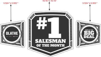 Pack of 2 Custom Salesman of the month belt LMI Championship Belts