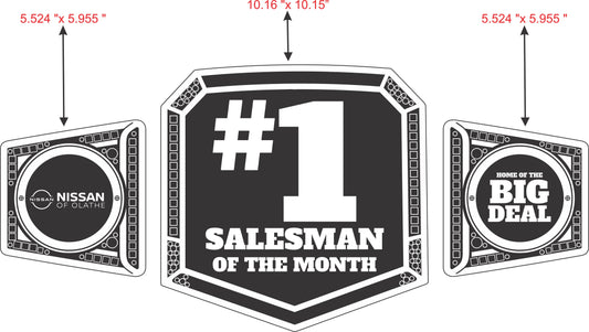 Pack of 2 Custom Salesman of the month belt LMI Championship Belts